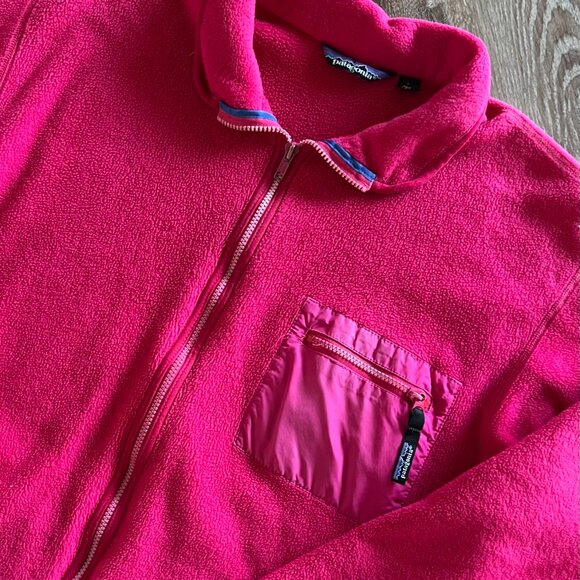 Vintage 90s/80s Patagonia Made In USA Pink Fleece Size Large - Picture 2 of 4